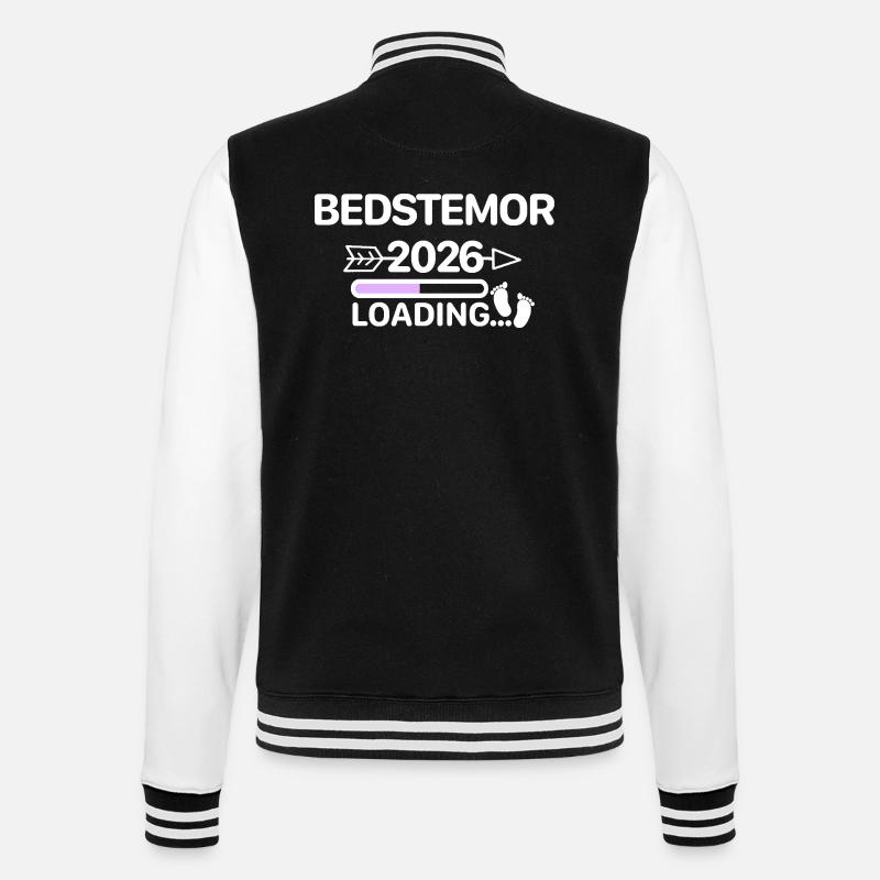 Bedstemor 2026 Danish - College Sweat Jacket - black/white