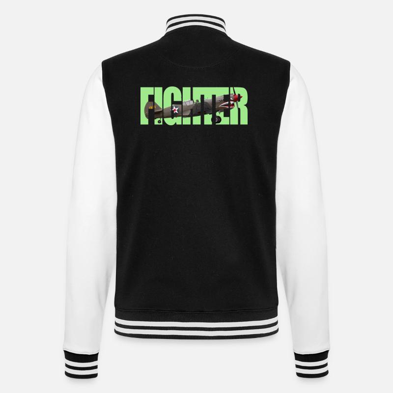 Fighter P-40 Warhawk - College-Sweatjacke - Schwarz/Weiß