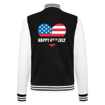 Frohen 4. Juli - College-Sweatjacke - Schwarz/Weiß - Hinten - Marisol (170cm)