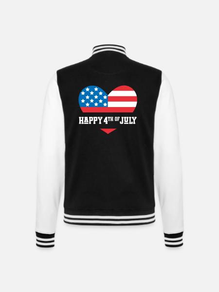 Frohen 4. Juli - College-Sweatjacke - Schwarz/Weiß