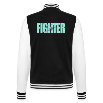 Fighter Spitfire - College Sweat Jacket - black/white - Back - Marisol (170cm)