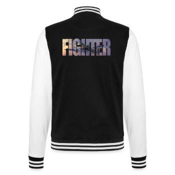 Fighter Spitfire - College Sweat Jacket - black/white - Back - Marisol (170cm)