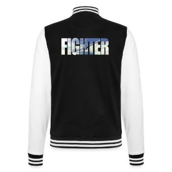 Fighter Spitfire - College Sweat Jacket - black/white - Back - Marisol (170cm)
