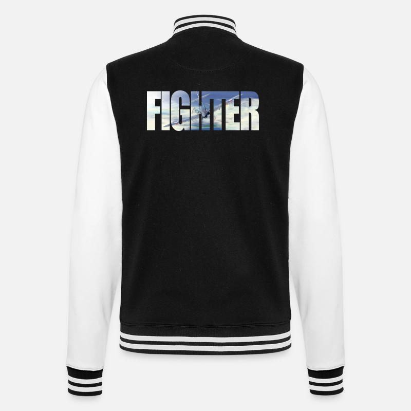 Fighter Spitfire - College Sweat Jacket - black/white