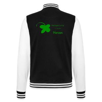 Glück beginnt im Kopf - College-Sweatjacke - Schwarz/Weiß - Hinten - Marisol (170cm)