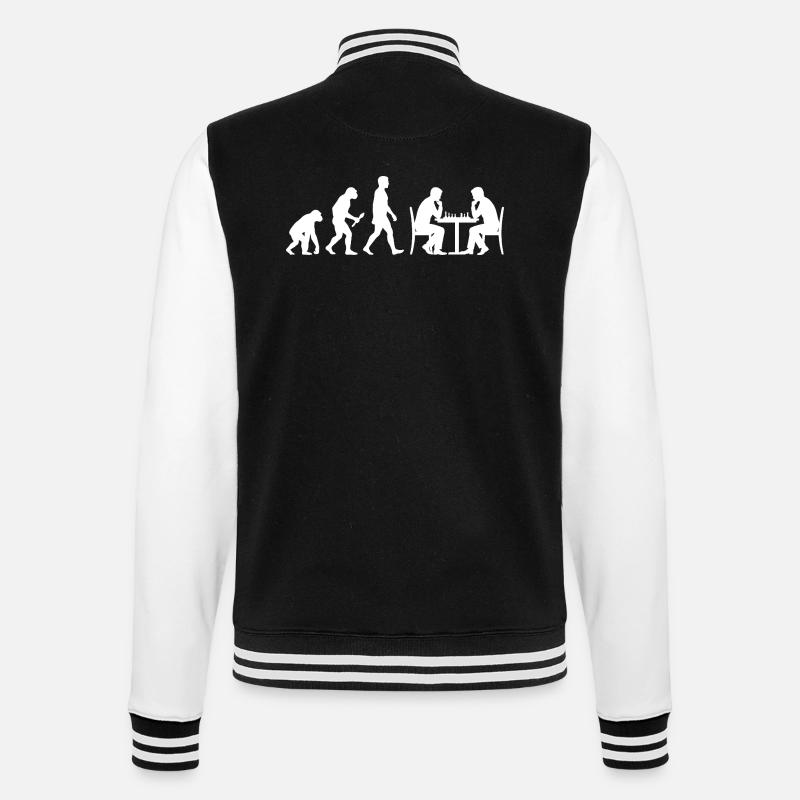 Chess Evolution – Der Weg zum Großmeister - College-Sweatjacke - Schwarz/Weiß