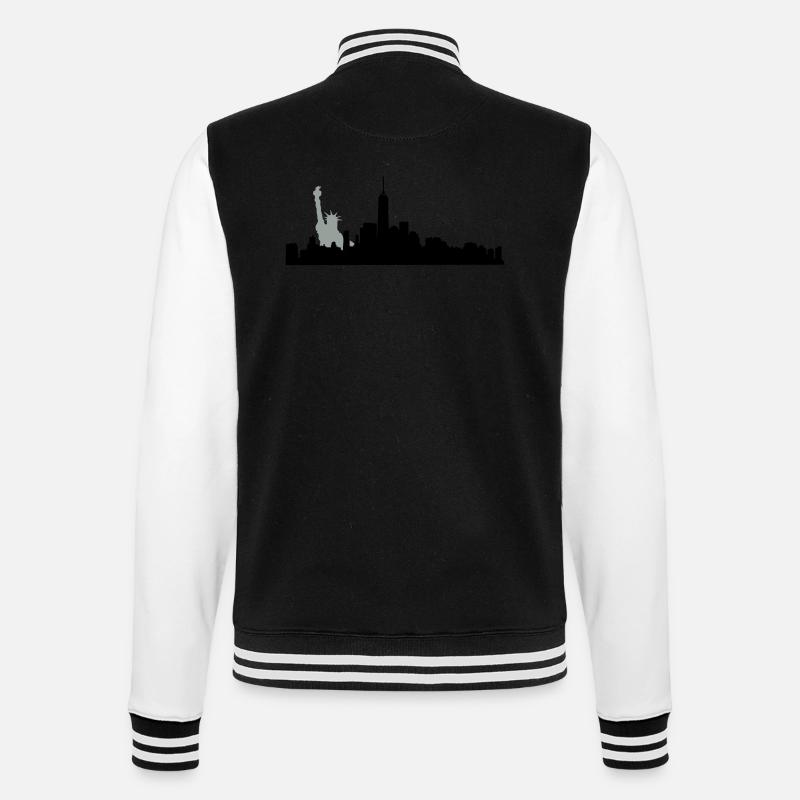 new york manhatten - Veste Teddy - noir/blanc