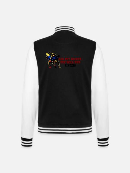 Ringen - College-Sweatjacke - Schwarz/Weiß