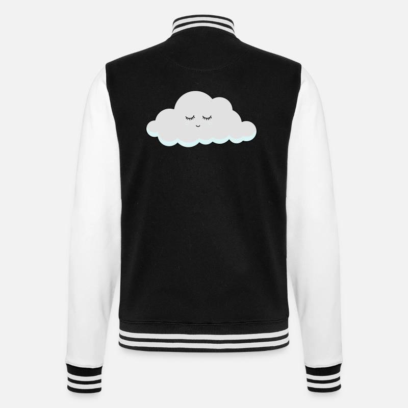 Schlaf Wolke mit Wimpern - College-Sweatjacke - Schwarz/Weiß