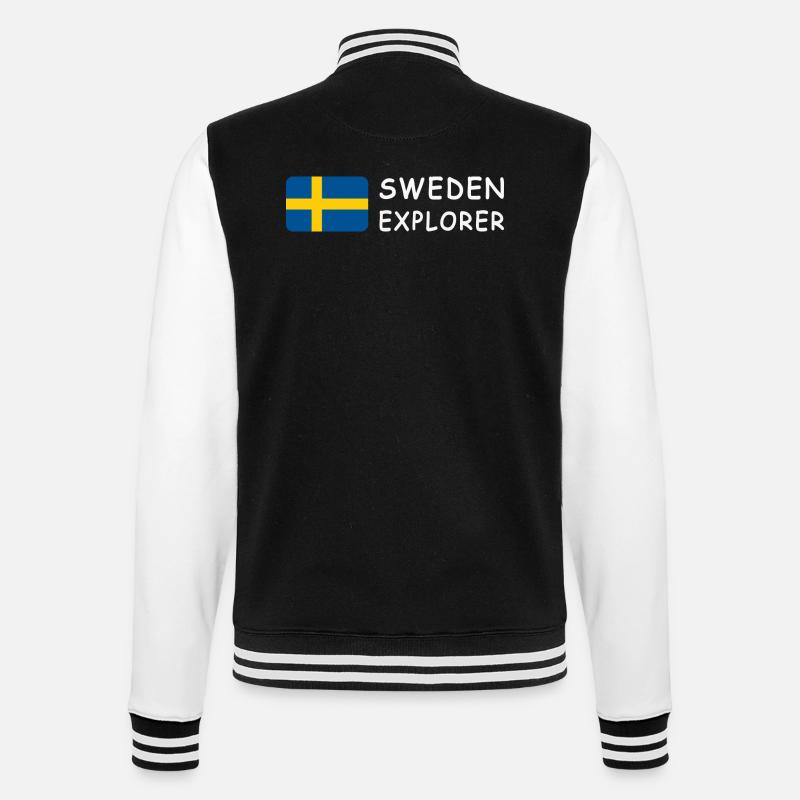SWEDEN EXPLORER white-lettered - College Sweat Jacket - black/white