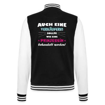 Verkäuferin - Prinzessin - College-Sweatjacke - Schwarz/Weiß - Hinten - Marisol (170cm)