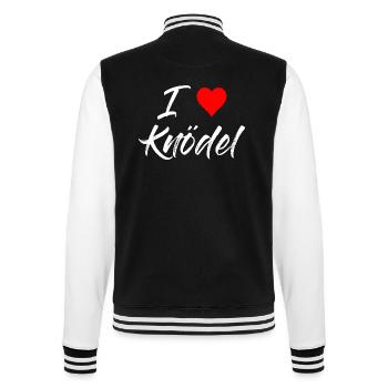I love Knödel - College-Sweatjacke - Schwarz/Weiß - Hinten - Marisol (170cm)