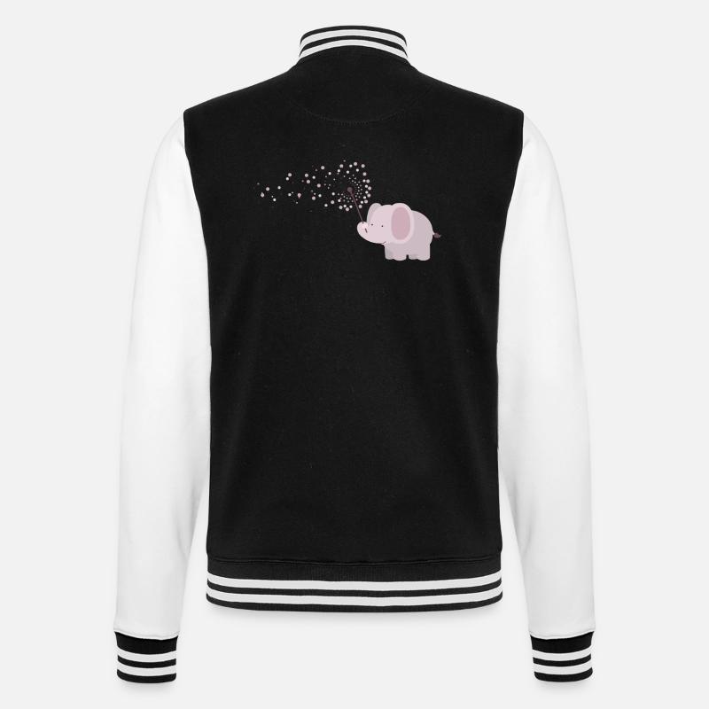 Elephant avec le pissenlit - Veste Teddy - noir/blanc