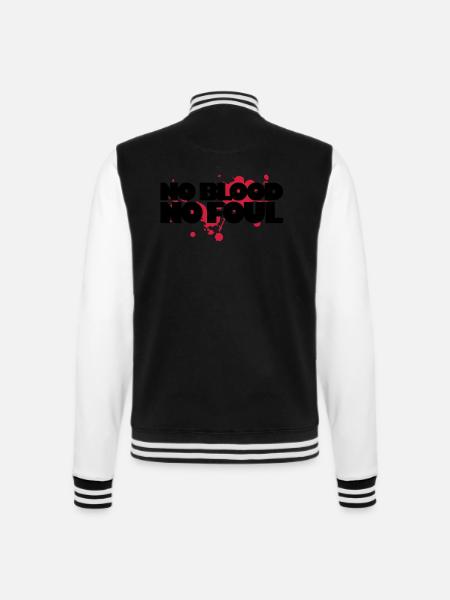 No Blood No Foul - College Sweat Jacket - black/white