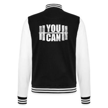 You Can Muskel Shirt Geschenk GYM Hanteln - College-Sweatjacke - Schwarz/Weiß - Hinten - Marisol (170cm)