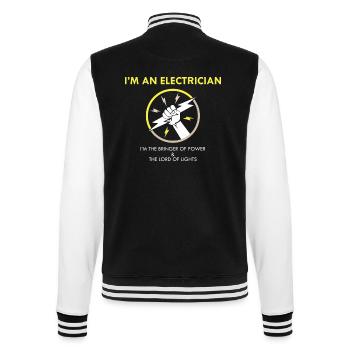 I m an Electrician Elektriker - College-Sweatjacke - Schwarz/Weiß - Hinten - Marisol (170cm)