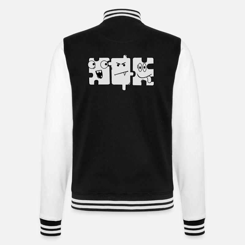 Monster Puzzle - College-Sweatjacke - Schwarz/Weiß