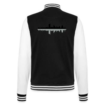 Skyline Leipzig Schatten - College-Sweatjacke - Schwarz/Weiß - Hinten - Marisol (170cm)