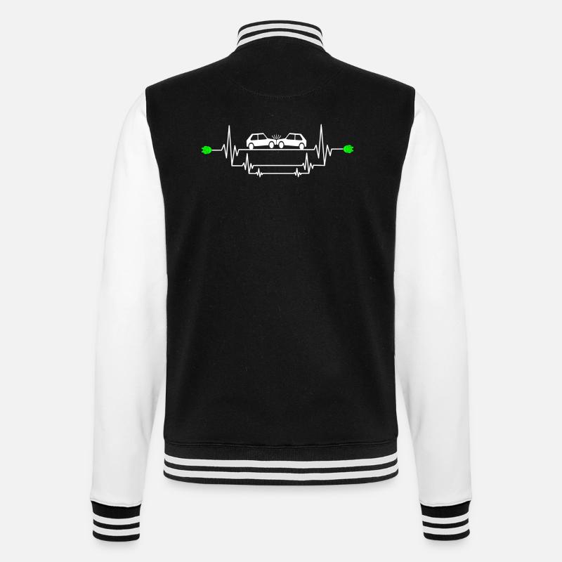 Gefährlicher E-Auto Unfall - College-Sweatjacke - Schwarz/Weiß