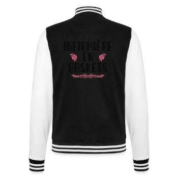 Infirmière En Baskets Humour Hôpital Basket - Veste Teddy - noir/blanc - Dos - Marisol (170cm)