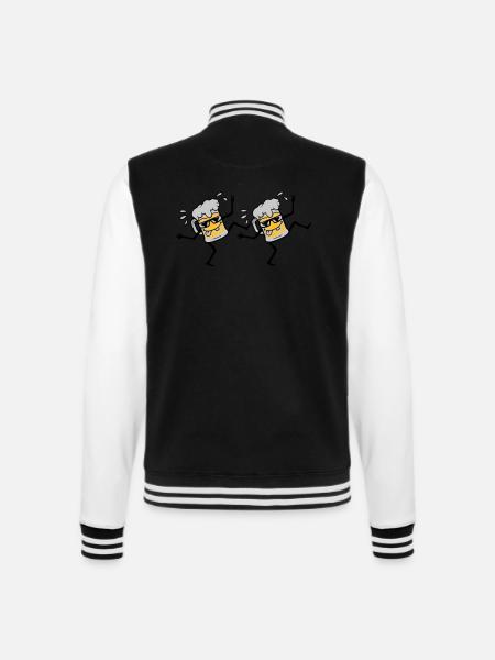 2 dancing party beers - College Sweat Jacket - black/white
