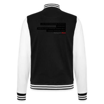 JA ich rieche nach Pferd! Nein ich finde das.... - College-Sweatjacke - Schwarz/Weiß - Hinten - Marisol (170cm)