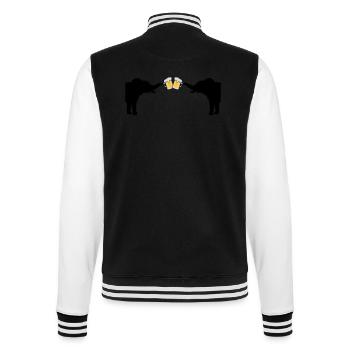 2 Elefanten Bier Anstoßen - College-Sweatjacke - Schwarz/Weiß - Hinten - Marisol (170cm)