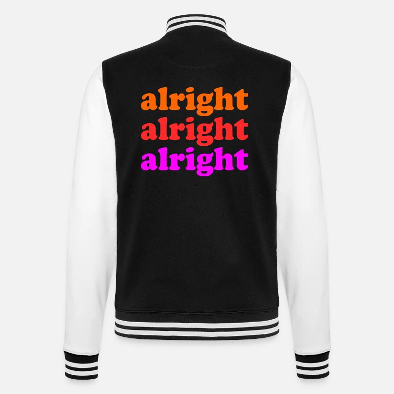 Alright Alright Alright - College Sweat Jacket - black/white