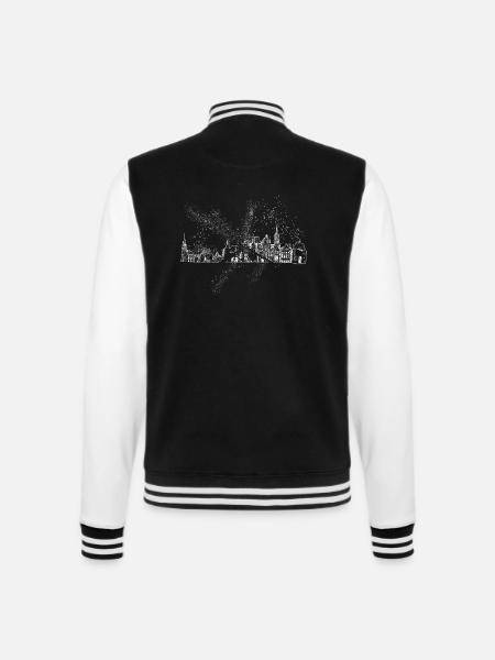 Aachen Deutschland Stadt Skyline Grunge Splash - College-Sweatjacke - Schwarz/Weiß