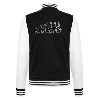 Evolution Einhorn dabbend - College-Sweatjacke - Schwarz/Weiß - Hinten - Marisol (170cm)
