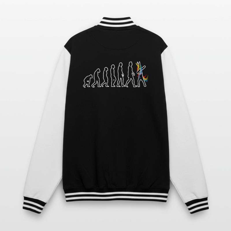 Evolution Einhorn dabbend College-Sweatjacke