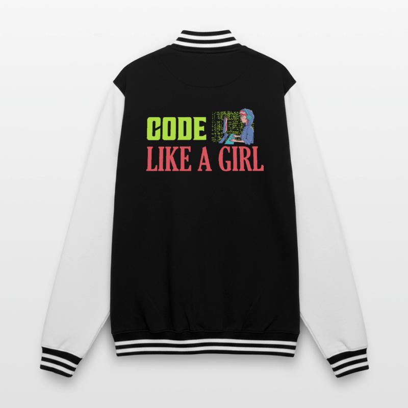 Code Like A Girl Programmer Coding College Sweat Jacket