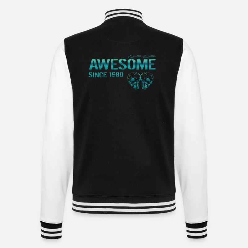 Awesome since 1980 Gift - College Sweat Jacket - black/white