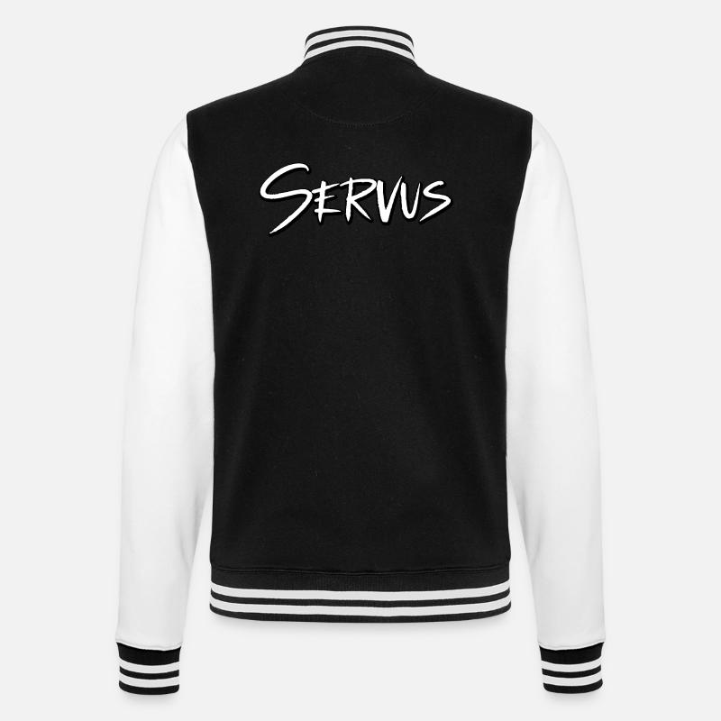 Servus - College-Sweatjacke - Schwarz/Weiß