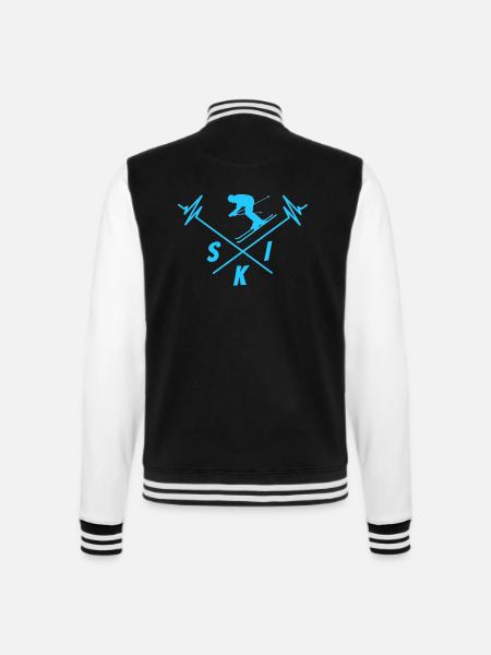 SKI skifahren schifoan is das leiwandste - College-Sweatjacke - Schwarz/Weiß