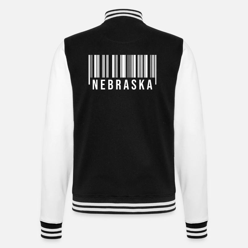 Nebraska Barcode - College Sweat Jacket - black/white