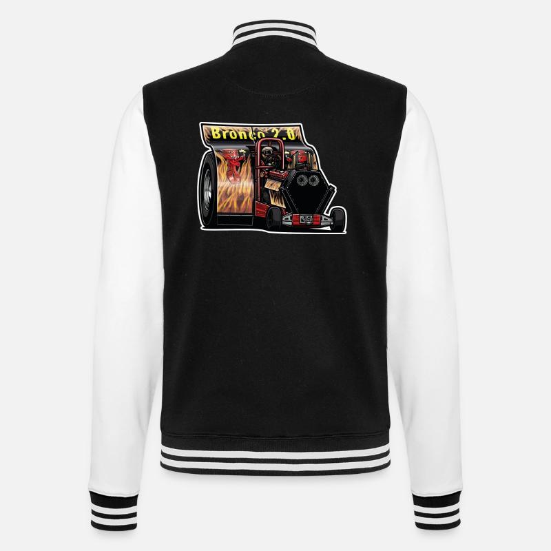 Tractor Pulling // Illustration - College Sweat Jacket - black/white