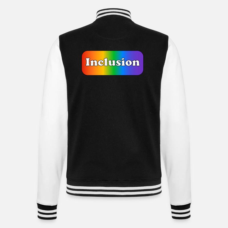 Inklusion Regenbogen - College-Sweatjacke - Schwarz/Weiß