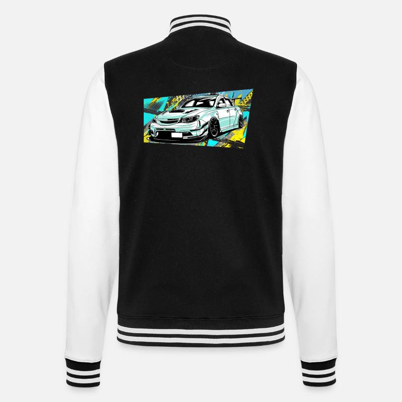 Car comic style - College-Sweatjacke - Schwarz/Weiß