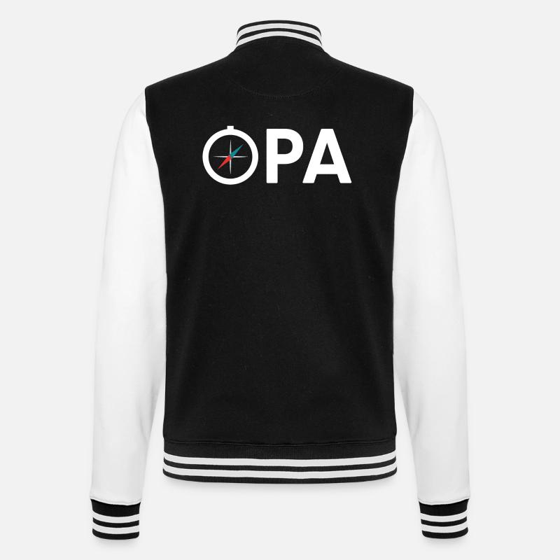 Opa Großvater Kompass Expedition Geschenkidee - College-Sweatjacke - Schwarz/Weiß