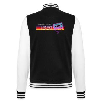 Rétro Vintage 1951 Nostalgique Anniversaire Hommes Femmes - Veste Teddy - noir/blanc - Dos - Marisol (170cm)
