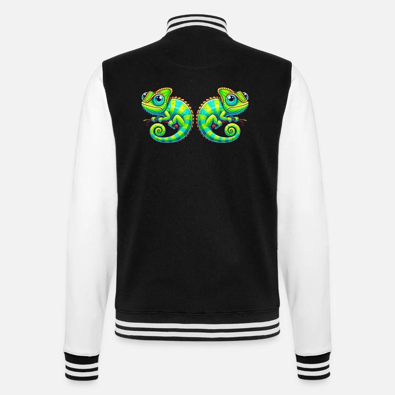 Chameleon Comic - College Sweat Jacket - black/white