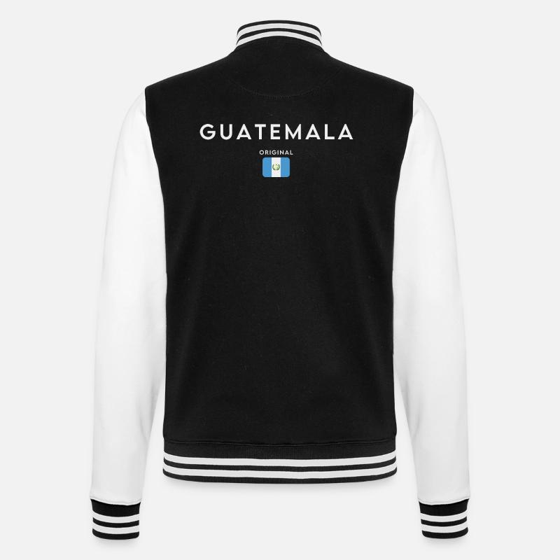 Guatemalan flag, Guatemalan pride - College Sweat Jacket - black/white