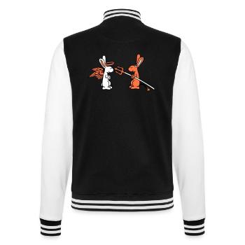 Hase Engel Gewissen Teufel Dämon Böse Satan Hölle - College-Sweatjacke - Schwarz/Weiß - Hinten - Marisol (170cm)