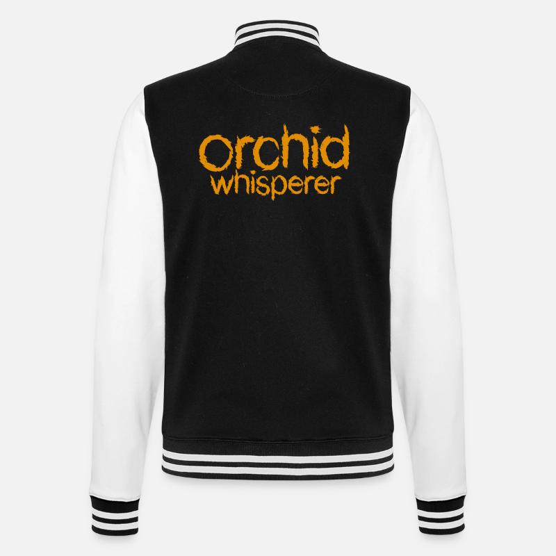 Orchideen Flüsterer Text - College-Sweatjacke - Schwarz/Weiß