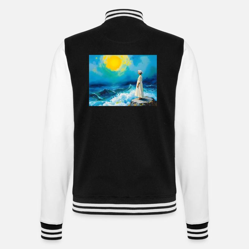 Mama am Strand 2 - College-Sweatjacke - Schwarz/Weiß