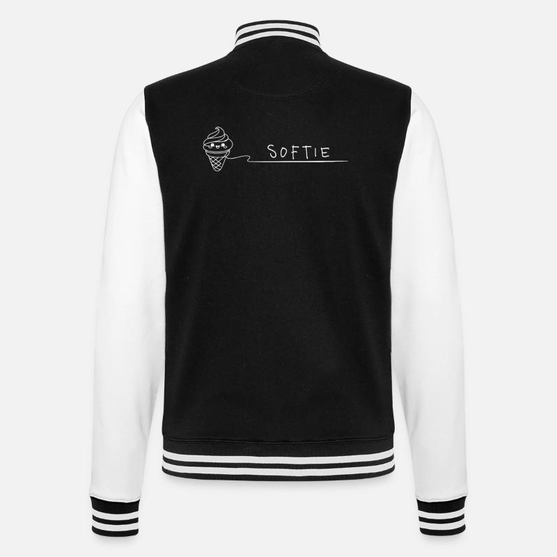 Softie. Softeis Liebe Minimal Oneline - Veste Teddy - noir/blanc