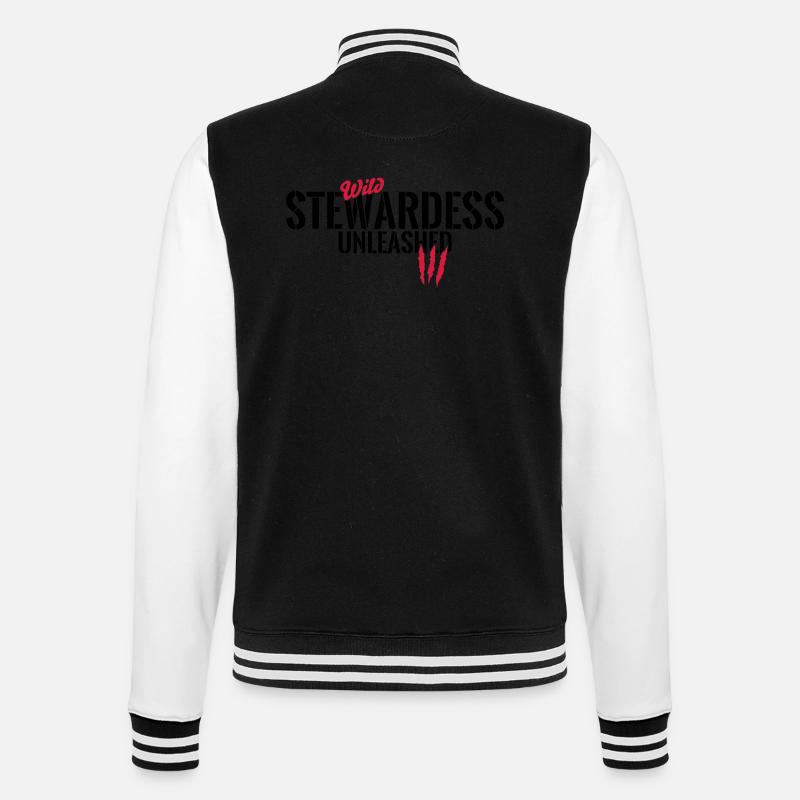 Wild stewardess unleashed - College Sweat Jacket - black/white