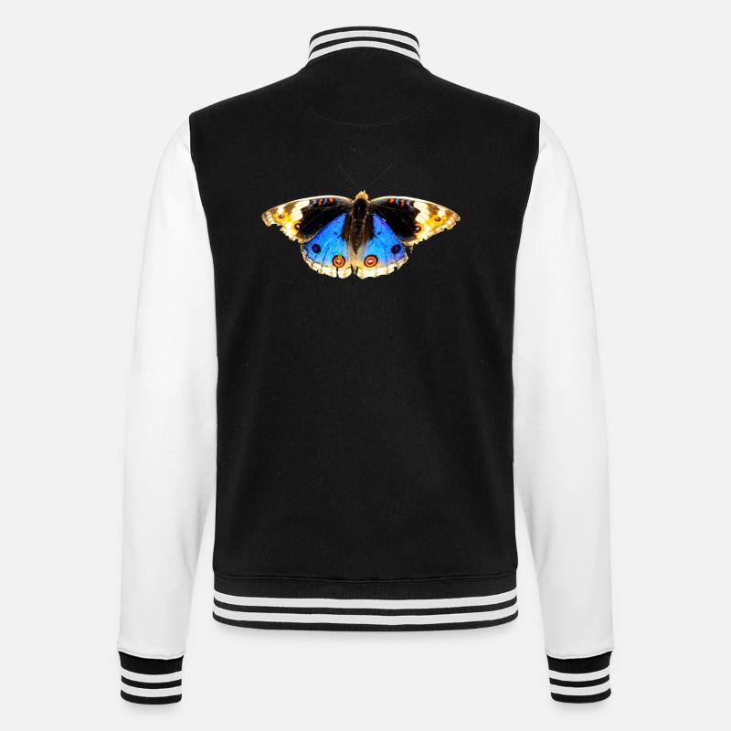 fleurs papillon papillon fleurs - Veste Teddy - noir/blanc