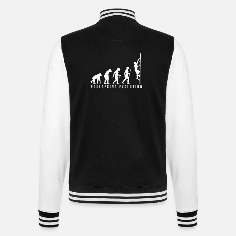 Bouldering Evolution - College-Sweatjacke - Schwarz/Weiß